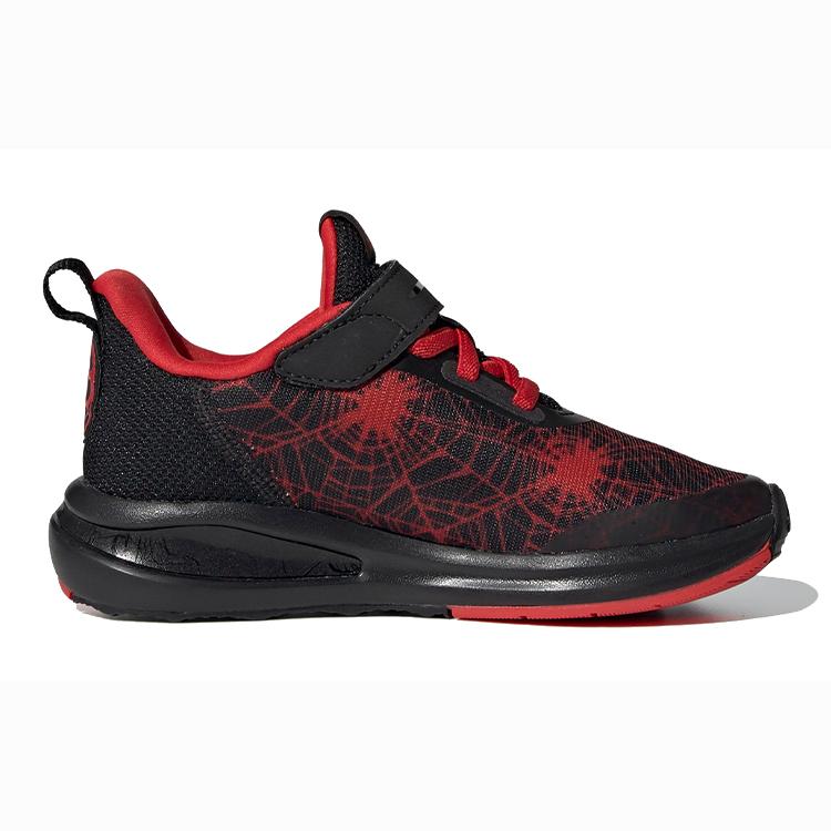 MARVEL X Adidas Fortarun Spider Man K Abrasion Resistant Breathable Low Top Kids' Running Shoes Black Red Kids' FY1382