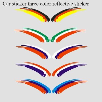 NEW Motorcycle Helmet Sticker German Italian Russian and French Flag Sticker Race Sticker Tricolor Reflective Car Accessories