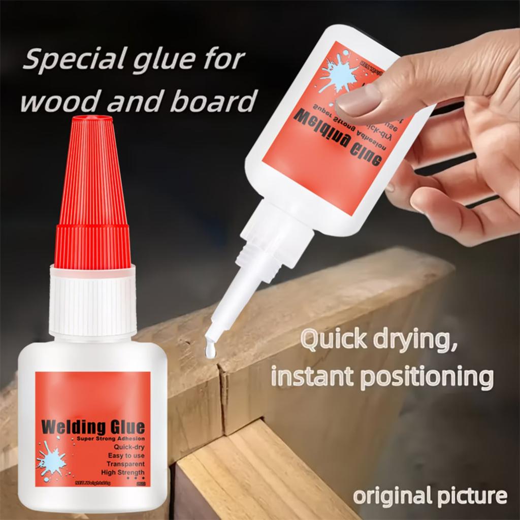Adhesivo Fuerte para Carpintería 20ml Secado Rápido Transparente Pegamento de Soldadura para Unión Duradera de Madera Plástico Metal y Más
