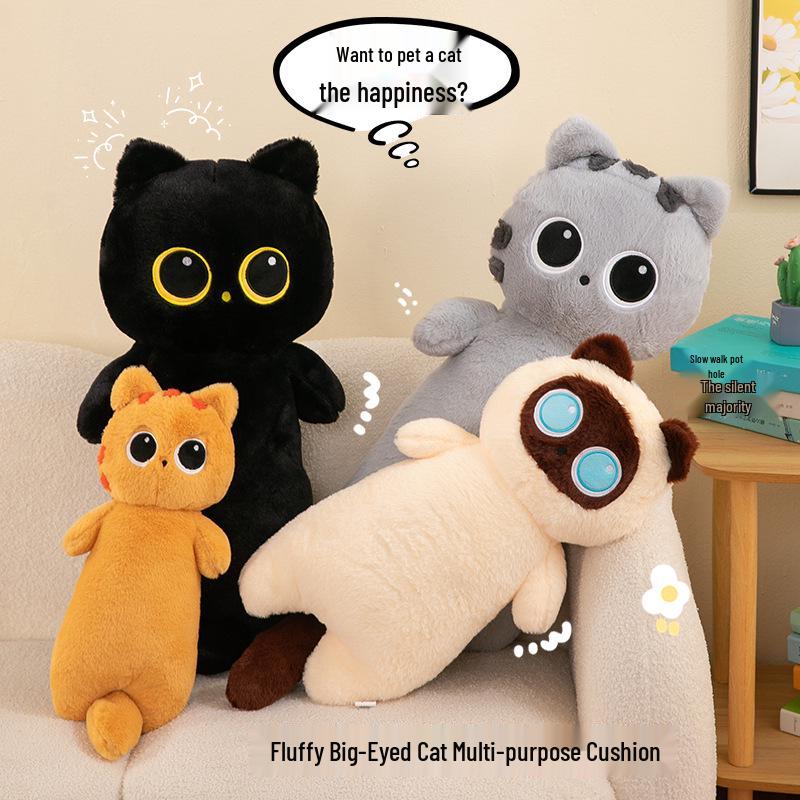 Cross-Border Big Eye Cat Long Pillow Plush Toy
