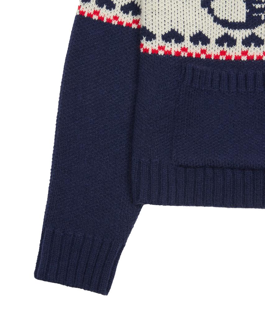 LARTIGENT [Disney] Chip And Dale_Knit Hood Zip-Up(Navy)