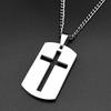 Christian Bible Cross Dog Tag Chain Necklace for Men Stainless Steel Pendant Necklace Religious Lord's Prayer Jesus Jewelry