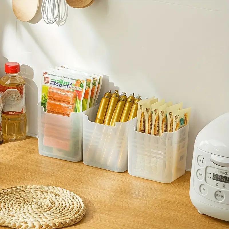 3Pcs Bpa-Free Clear Refrigerator Storage Box Space-Saving Kitchen Organization Food Sorting Boxes For Fridge Door & Counter