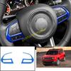 For Jeep Renegade 15-2023 Glossy Blue Steering Wheel Control Frame Trim 2PCS