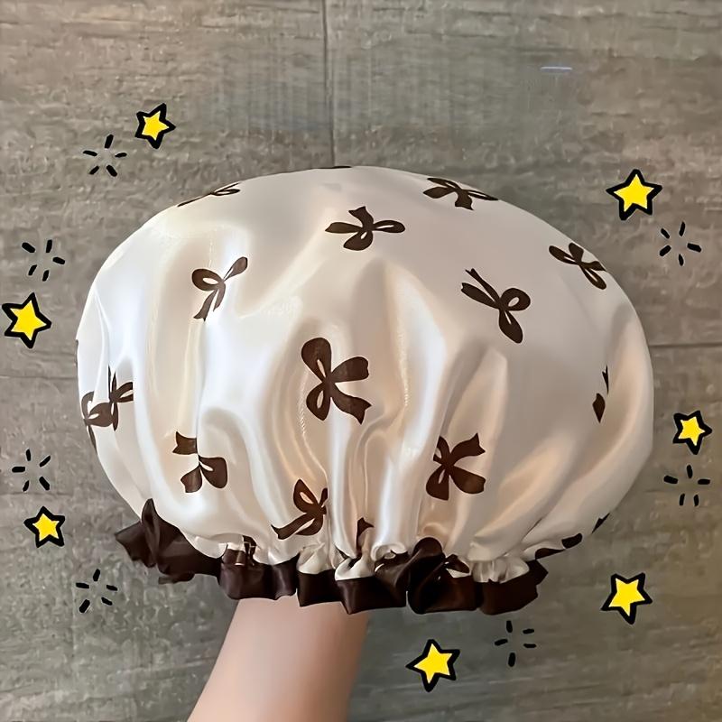 Waterproof Double-Layer Butterfly Bath Cap, Adjustable Elasticity, Suitable for Washing Face, Blow-Drying Hair, Makeup, Bathroom Dec