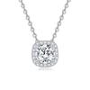 925 Sterling Silver Light Luxury Exquisite Sugar Cube Zircon Pendant Necklace Birthday Party Anniversary Gift