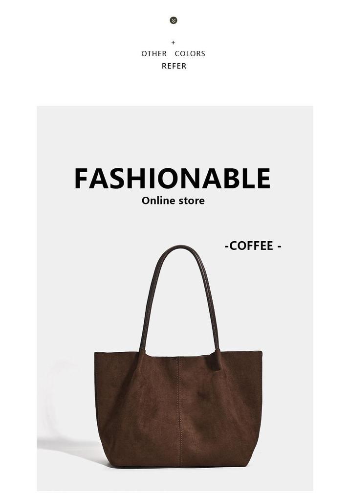 Borsa Tote Retro in Camoscio e Velluto da Donna: Di alta gamma, ad alta capacità per lavoro e tragitto