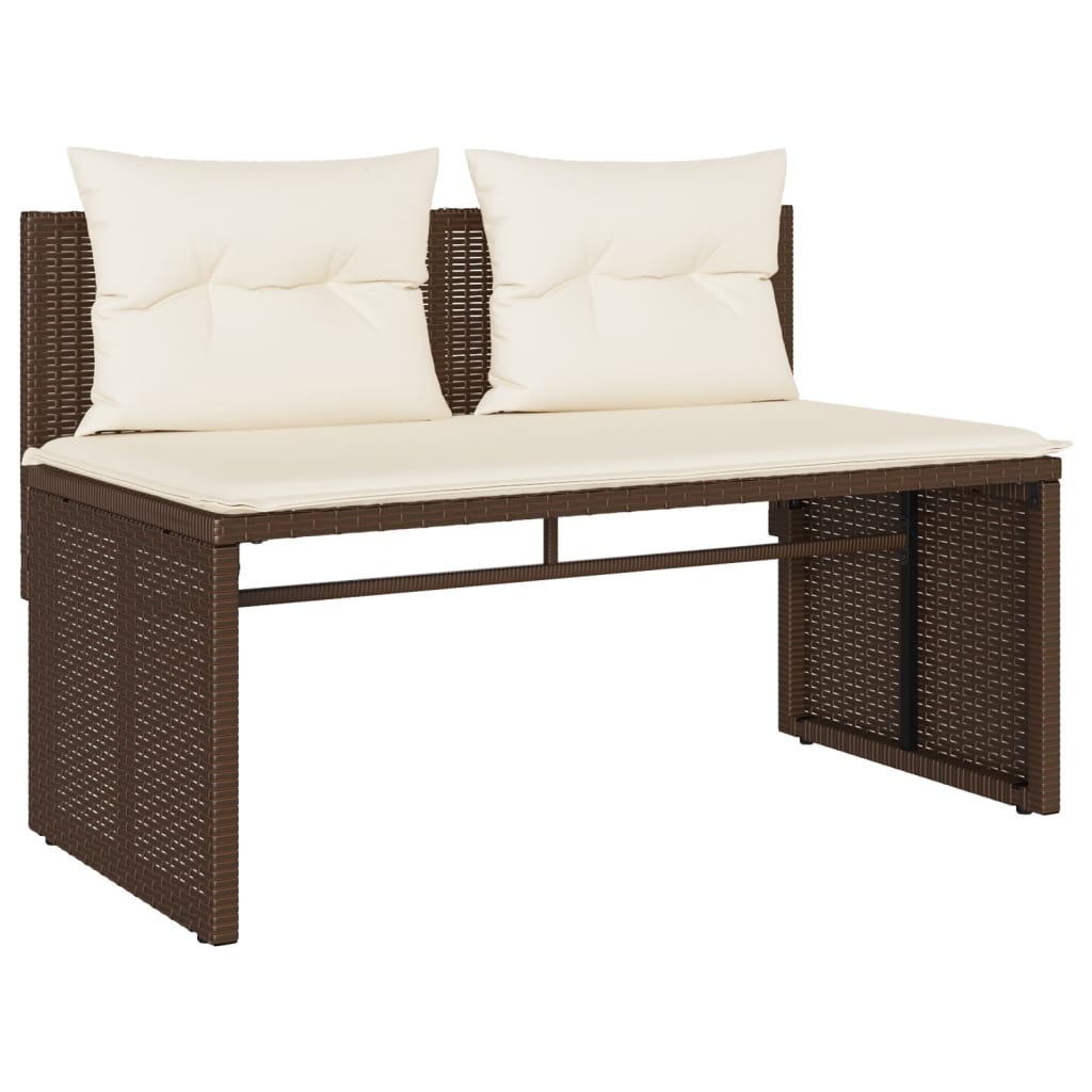 Vidaxl 4-Seater Garden Lounge Set, Cushions, Brown Rattan Pe