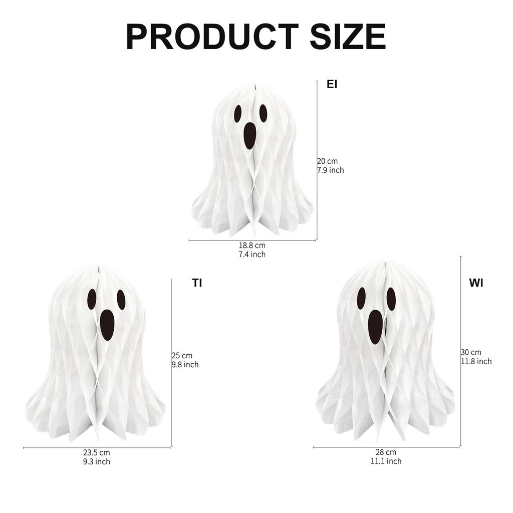 Halloween Honeycomb Ghostly Ornament Reusable 3D Paper Lanterns Wall Hanging Halloween Party Decoration for Indoor