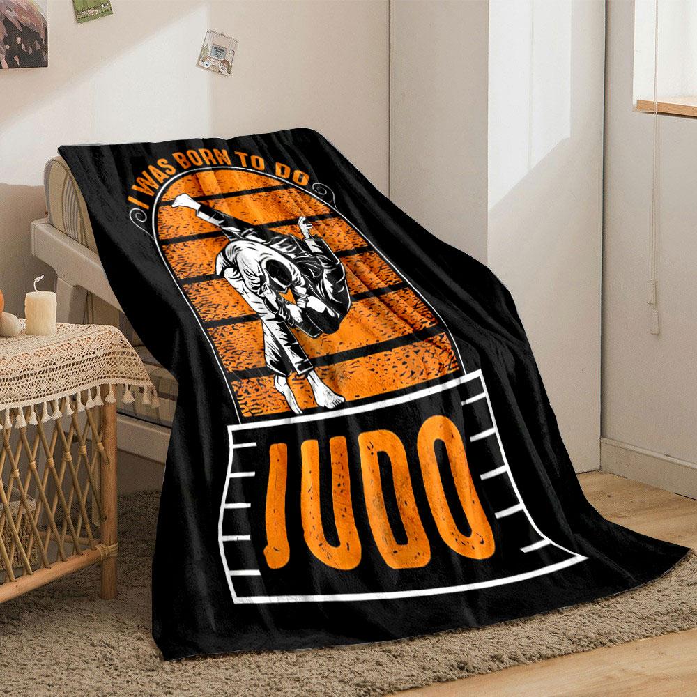 I Was Born To Do Judo Retro Style Throw Blanket bedroom Blanket for Livingroom Couch lunch break Soft throw for Friend's festival Gift