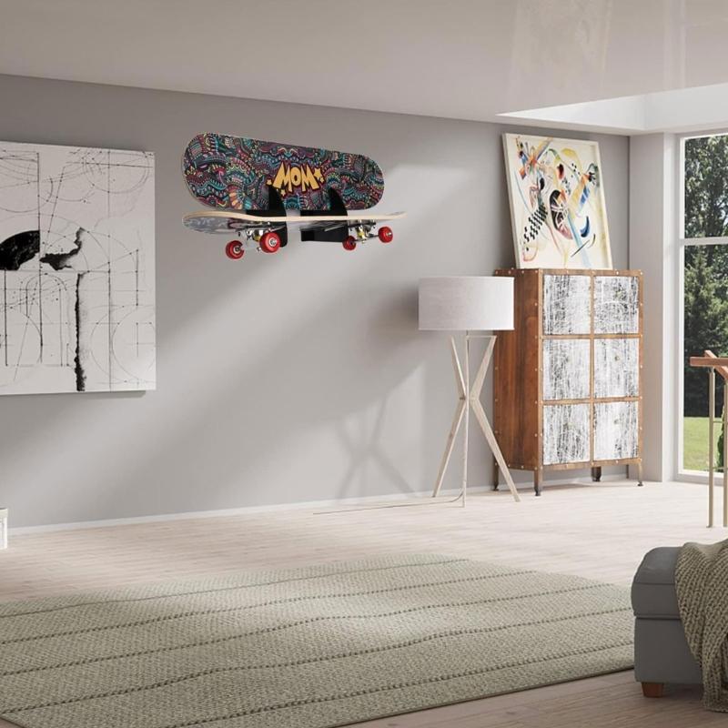 Skateboard Rack,Wall Mounted Skateboard Organizers,Home and Garage Skateboard Storage Hangers Skateboard Display Rack