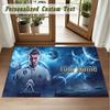Crystal Velvet Square Rug Custom NameCristiano Ronaldo Pattern Non Slip Home Floor Decor Rug