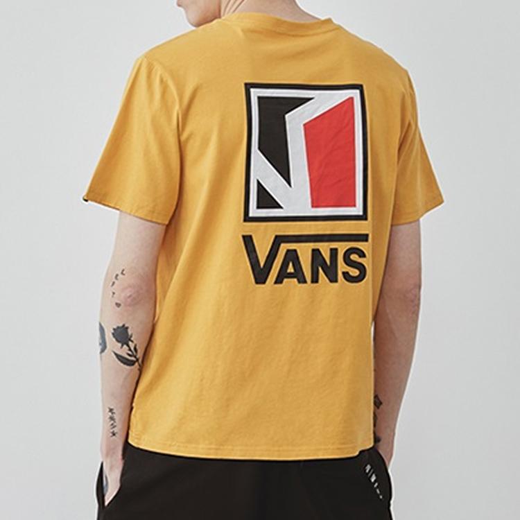 Vans Classic Logo Print Short Sleeve T-Shirt Unisex Tops Yellow VN0A4P4G50X