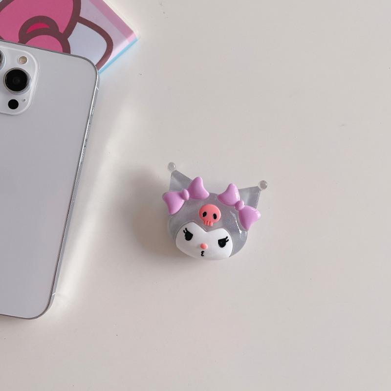 Glow-in-the-dark Sanrio Mobile Phone Air Cushion Stand Kurome Melody Back Sticker Telescopic Stand Desktop TV Drama Artifact