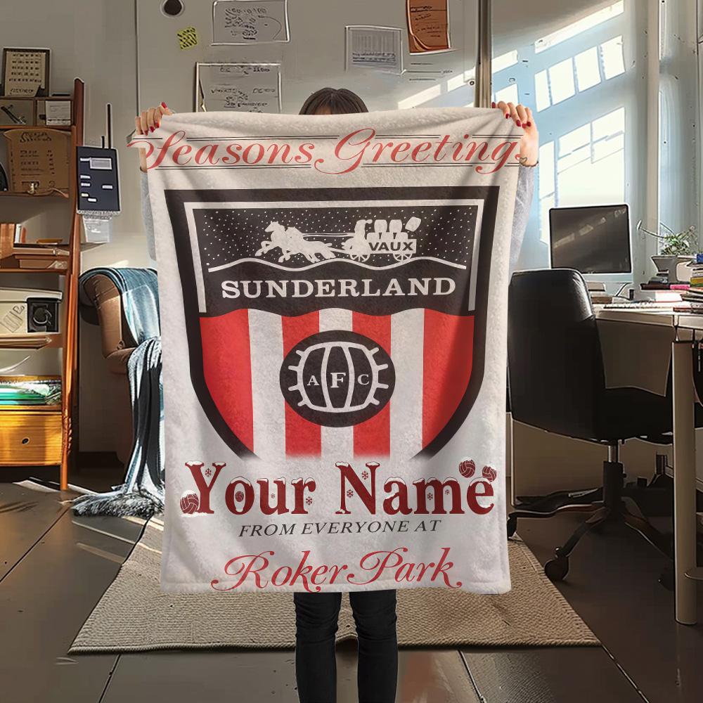 1 STUKS Sunderland Association Football Club Gepersonaliseerd Patroon Flanellen Deken Geschikt Voor Alle Seizoenen voor Huisdecoratie Warmte en Comfort Cadeaus Vakantie