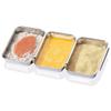 Stainless Steel Rectangular Divided BBQ and Sauce Dipping Plate