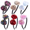 Glitter Bow Headband for Girls Red Bowknot Hair Bands Halloween Christmas Party Cosplay Costume Gifts for Teen Women