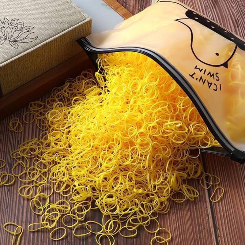 1000 Pieces Candy Color Children'S Hair Rubber Bands Kids Disposable Color Hair Band For Baby Girls No Hair Damage Headwear