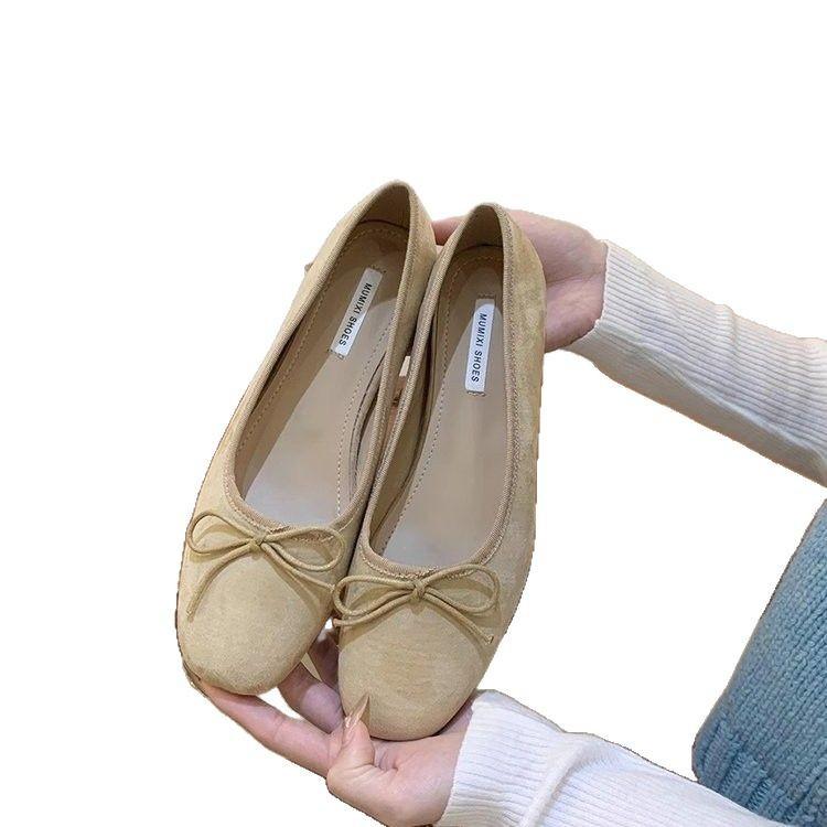 Inner height increase retro red single shoes women's shoes 2025 new spring French pink ballet gentle evening shoes
