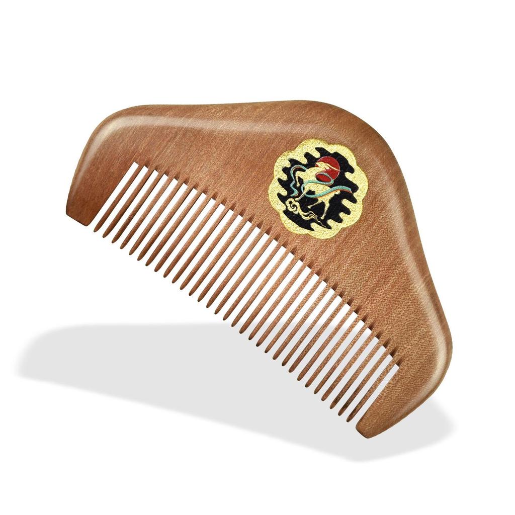 Nanmu Gold Painted Hairdressing Comb - Smooth Finish Women's Souvenir Gift