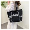 New simple large-capacity bag female alphabet canvas bag simple casual portable commuter tote bag