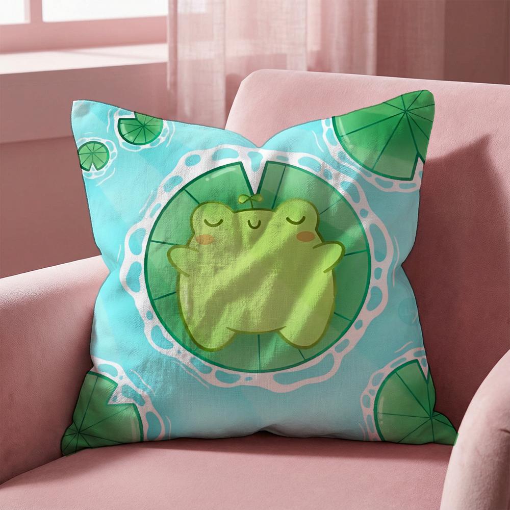Animal cute frog Cushion Cover MultiScene Pillow Cover for Home  Car  Reversible Soft  Durable for Daily Use