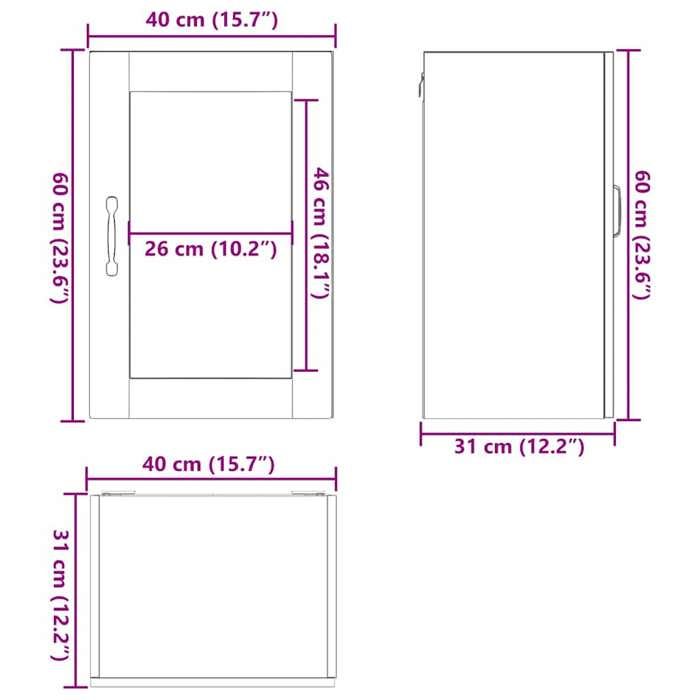 VidaXL Armoire murale de cuisine et porte en verre Porto chêne sonoma 854010