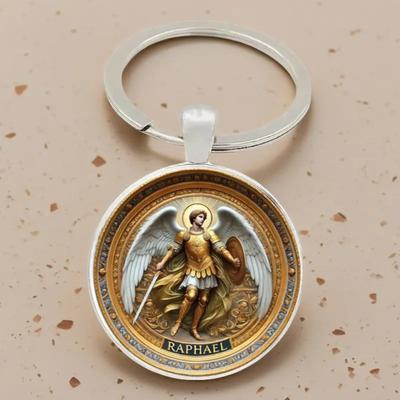Fashionable Egyptian Pharaoh, Cleopatra, And Design Glass Pendant Keychain