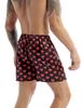Pánské saténové boxerky Silk Sleepwear Spodní prádlo Šortky s potiskem srdce Lounge Beach šortky