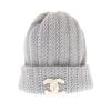 AA9341 Knit Cap Gray Cashmere Women