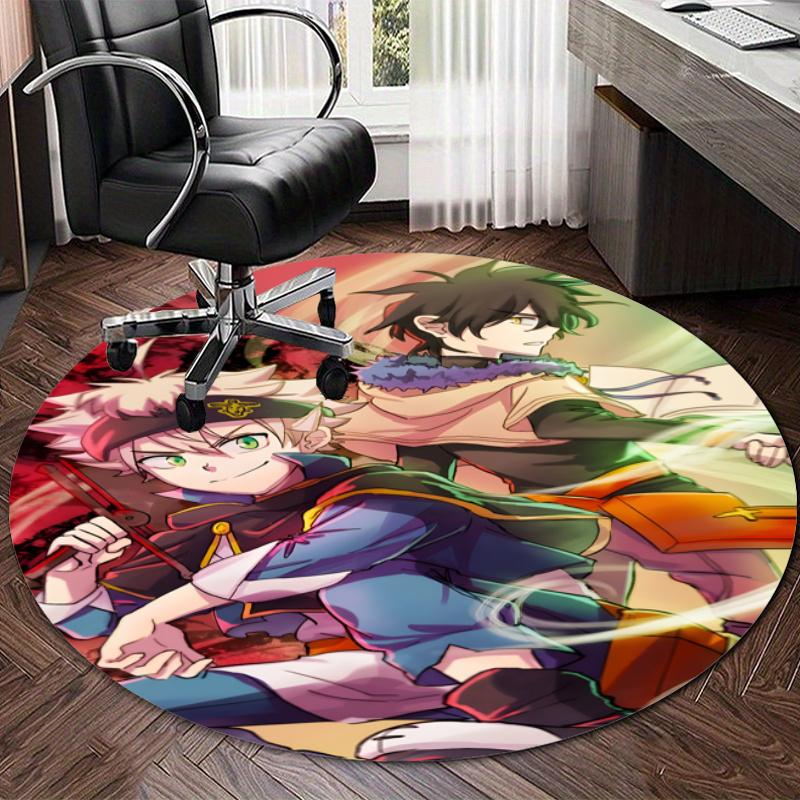 Personalized Black Clover Round Chair Office Rug - Perfect for Mat, Office Chair & More - Ideal Gift for Birthdays and Holidays