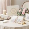 50Pcs Rose-Printed Blank Table Cards for Wedding Party Place Cards Handwritten Name Sign In Table Decoration