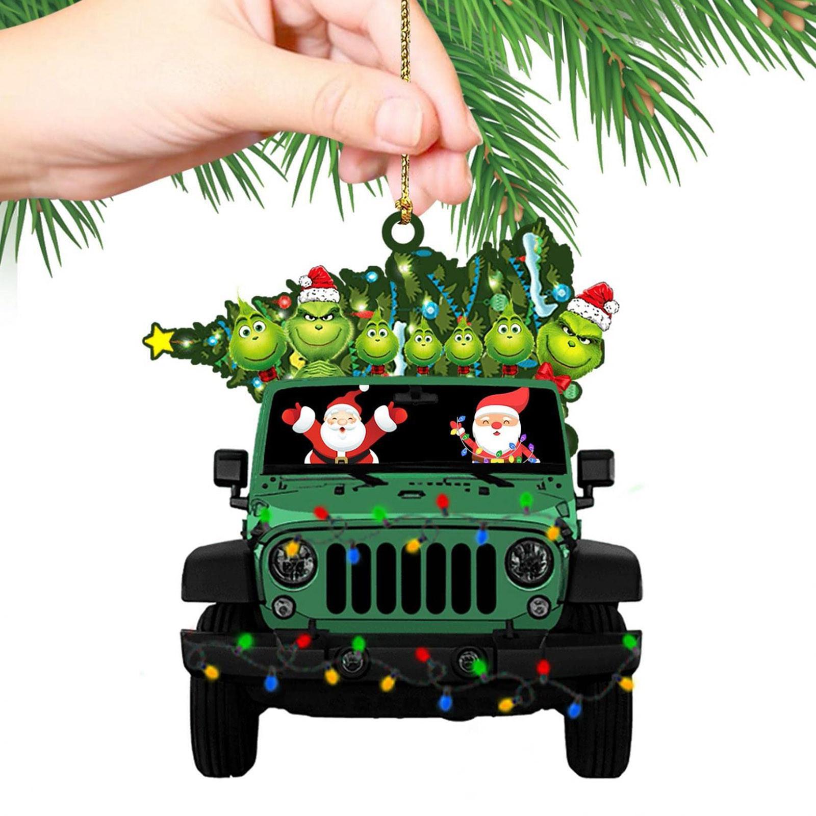 

Подвесные рождественские украшения, акриловые плоские рождественские елочные подвесные украшения, рождественские печатные украшения, рождественские елки, праздничные украшения для вечеринок для семьи и друзей One Size