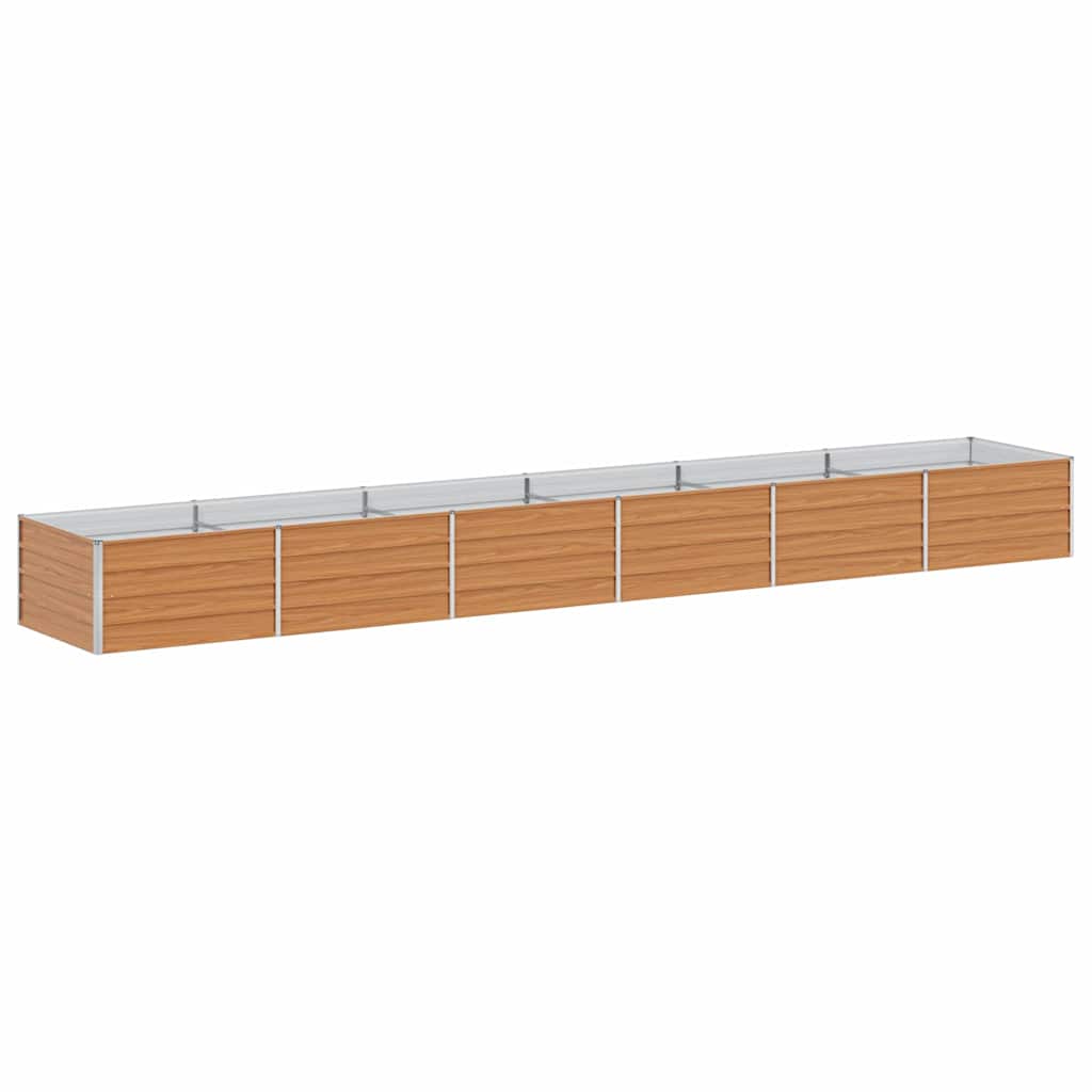 Raised Bed Light Brown 480 X 80 X 45 Cm Galvanized Steel
