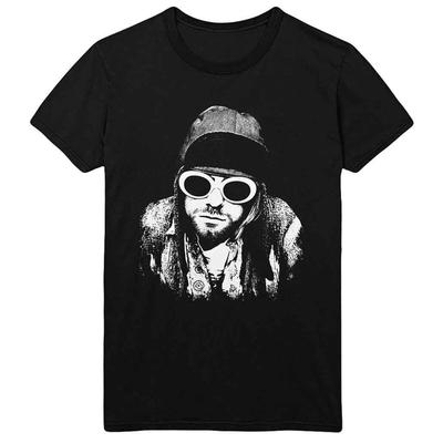 Kurt Cobain T Shirt Sunglasses Portrait Black White New Official Mens Black