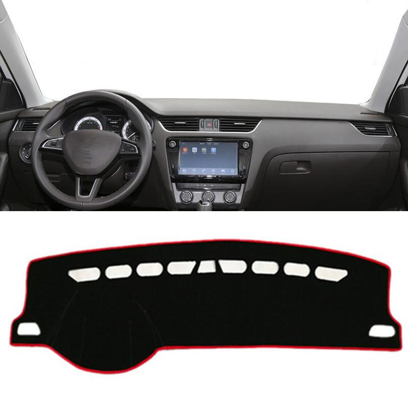 

For Skoda Octavia A7 2015-2017 2018 Car Dashmat Dashboard Cover Mat Dash Board Sunshield Protect Carpet Cushion Accessories Black(Black Edge)