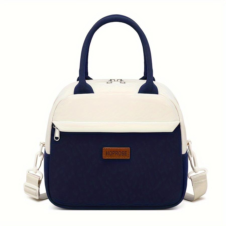 Non Food Contact Insulated Lunch Bag with Shoulder Strap Large Capacity, Oxford Fabric, Black White Design