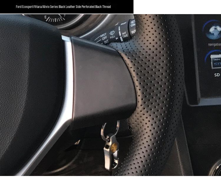 Ručne šitý poťah volantu z pravej kože pre Suzuki Vitara
