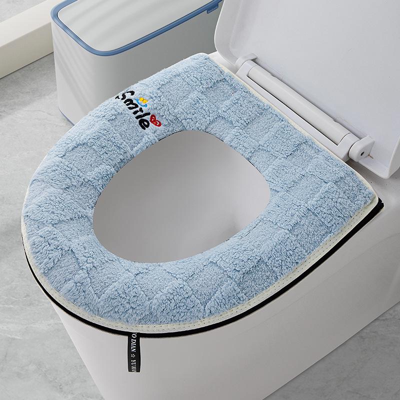 Thick Zipper Style Toilet Seat Cushion for Autumn and Winter