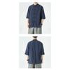 Chinese Style Mens Linen Summer Shirt Retro Stand Collar Half Sleeve Chinese Kong Fu Suit Men Hanfu