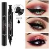 QIC Double-head Seal Triangle Eyeliner, Waterproof and Non-smudge Wing Liquid Eyeliner