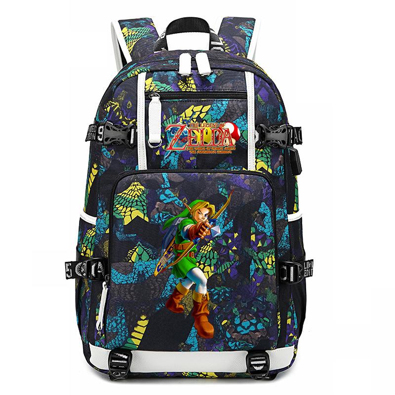 Zelda Zelda Peripheral Printed Backpack Outdoor Usb Port Large Capacity Travel Backpack