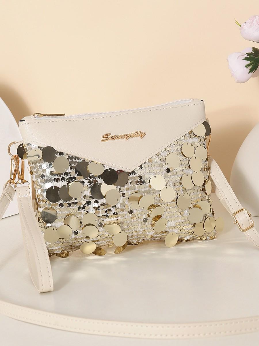 

Женская блестящая квадратная вечерняя сумка кроссбоди: Модный аксессуар высокого класса XZS-G10