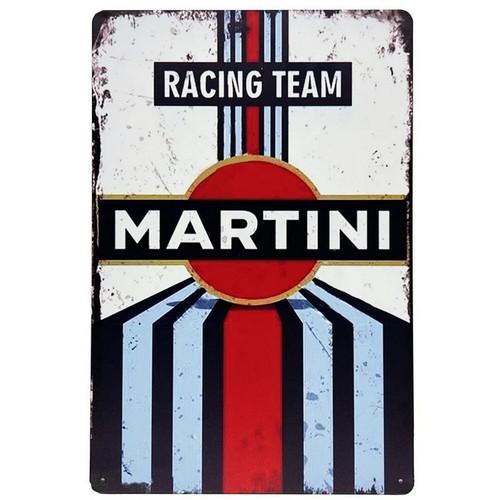 Жестяная табличка Martini Racing Stripes Классический Декор гоночной команды Гараж Мужская берлога 20x30cm（7.8x11.8inch）