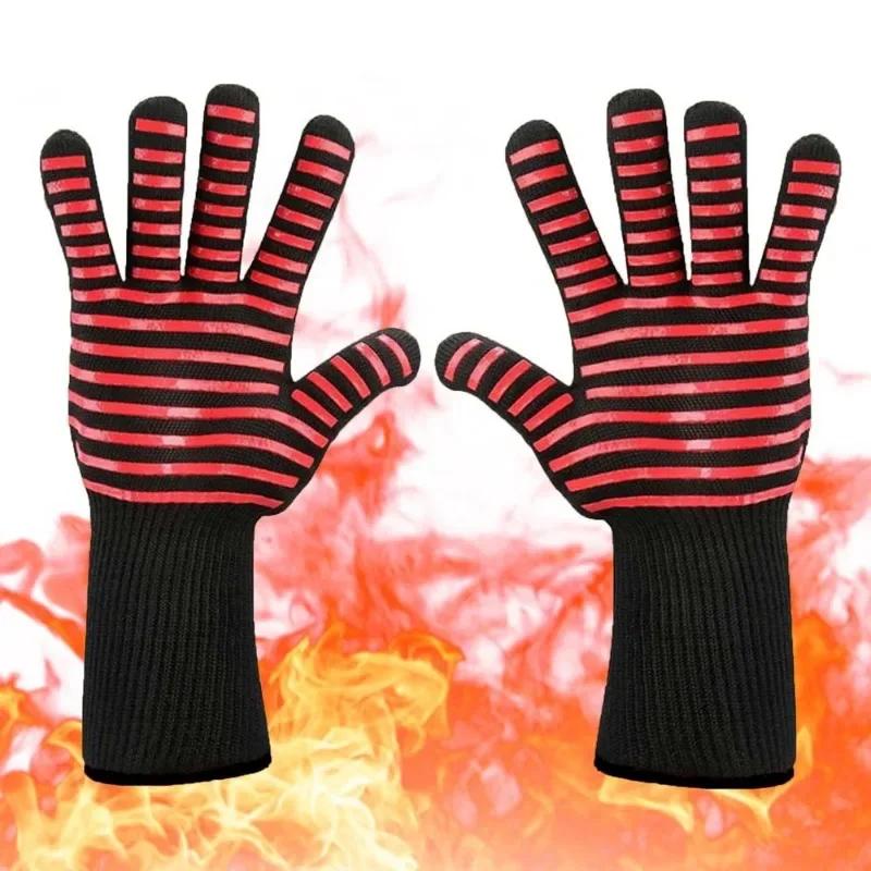 D5 Hot 500/800 Degree Heat Resistant Gloves Microwave Oven BBQ Mittens Gloves Aramid Gloves Cooking Baking Kitchen Accessories