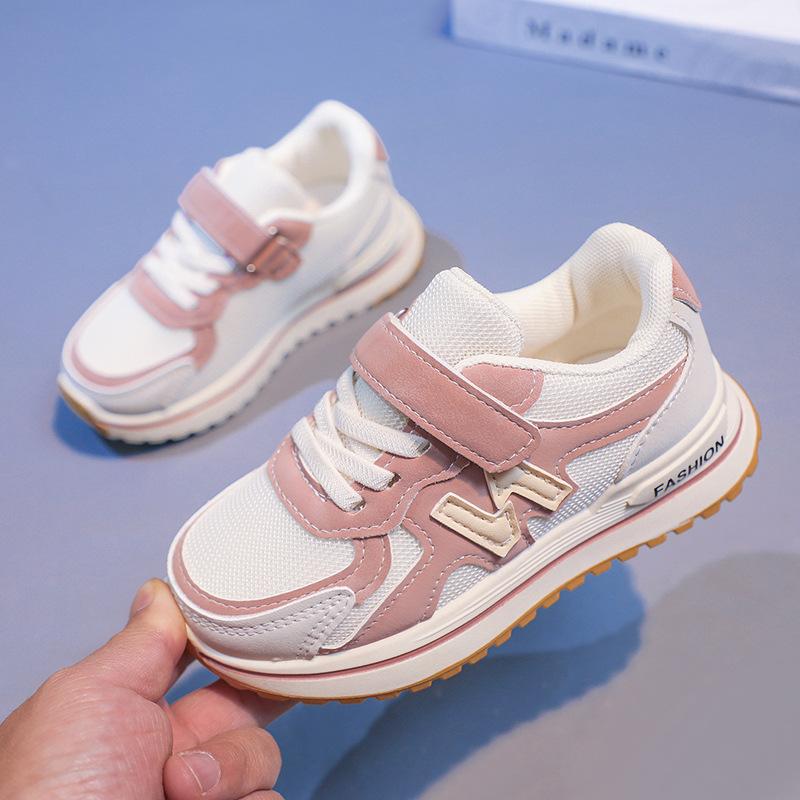 

Boys Sports Shoes Spring and Autumn New Children s Running Shoes Fashionable Versatile Mesh Breathable Elementary School Students Shoes 37 розовый