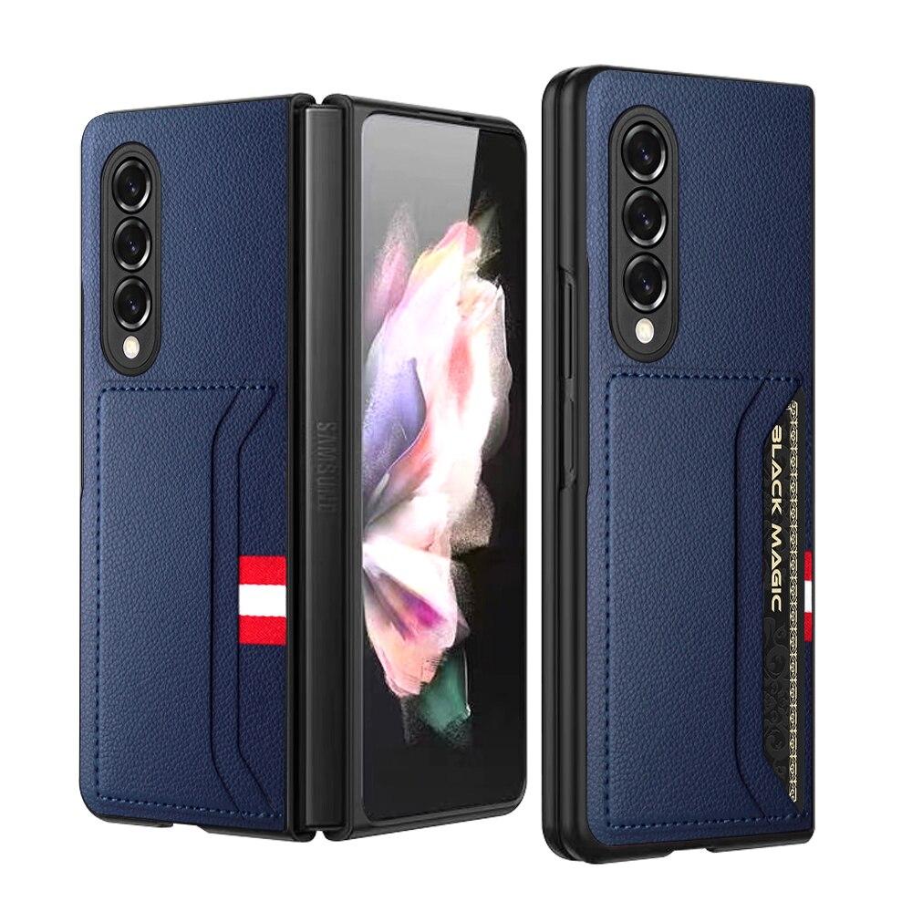 

Удобный тонкий кожаный чехол для Samsung Galaxy Z Fold 3 Fold3 Fold2 5G Fold 2 Противоударная сумка для телефона Coque