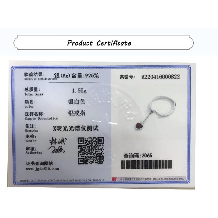 Creative Ruby Fringe Nastavitelný otevírací pár Stříbrný prsten S925 pro ženy Originální šperky ze sterlingového stříbra ve tvaru srdce