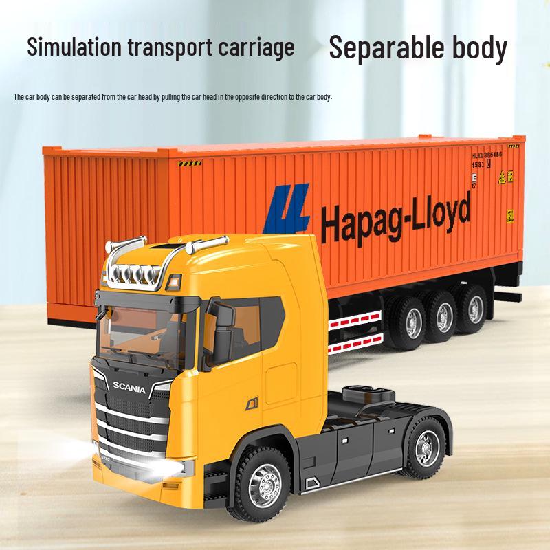 1:50 Alloy Container Transport Truck Model Toy Vehicle Gift Ornament
