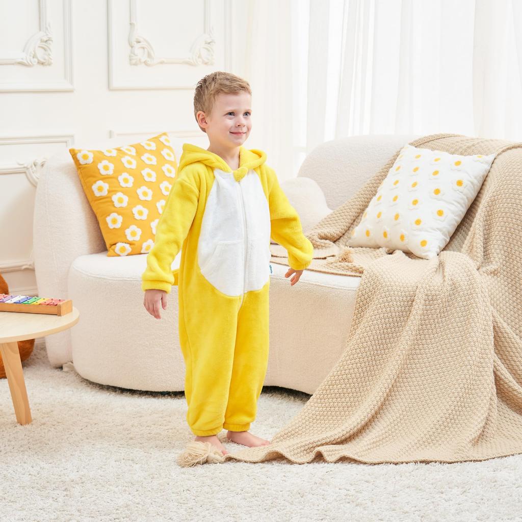 LOLANTA Kids' Shark Kigurumi Baby Overalls, Halloween Costume, Christmas Costume, Yellow, Sizes 90-105